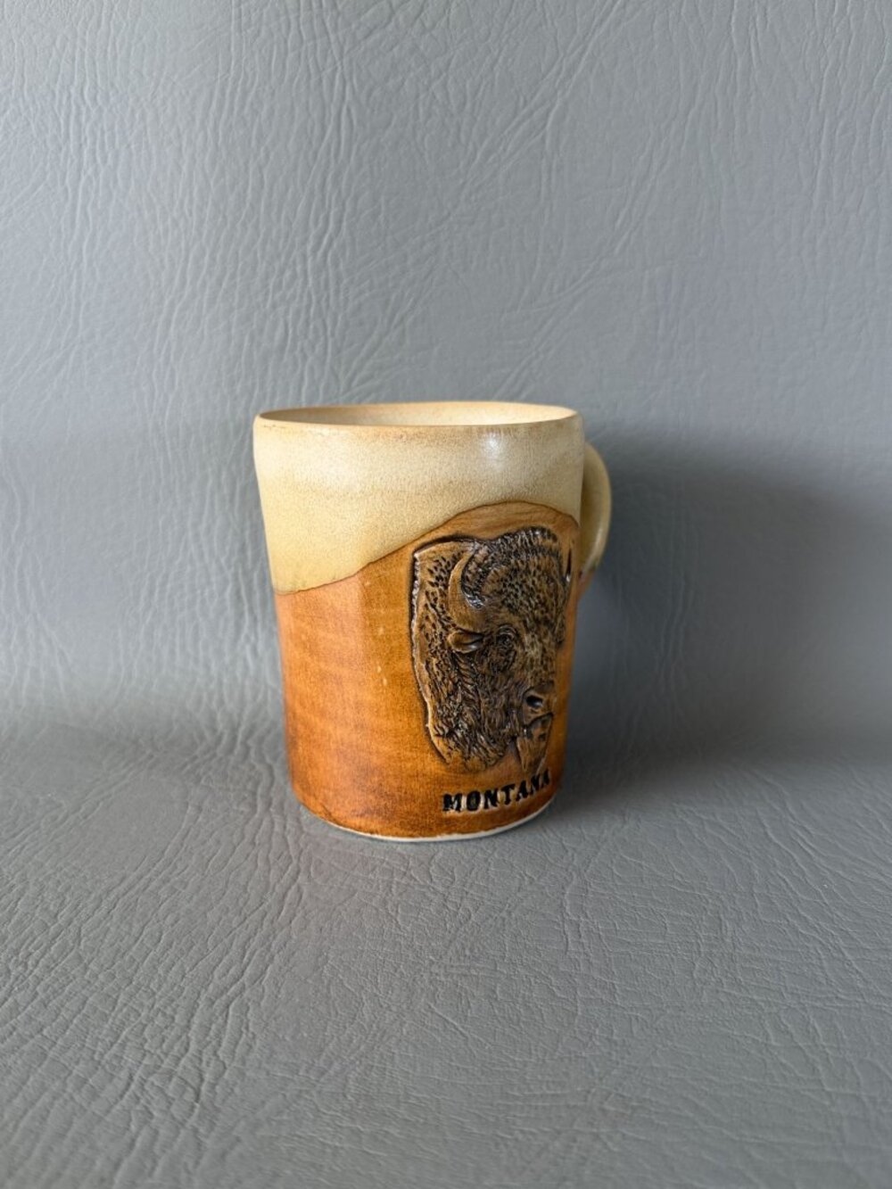 Cold Mountain Pottery 2017 Montana Bison Mug 3D Buffalo Handcrafted Stoneware - Picture 3 of 11
